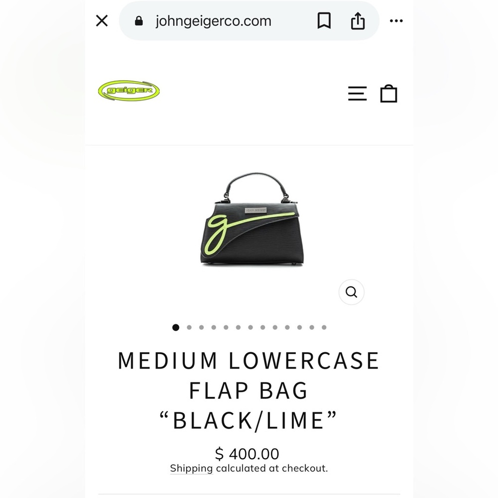 NWT John Geiger medium Lowercase Flap bag calfskin designer logo purse satchel - Picture 6 of 9